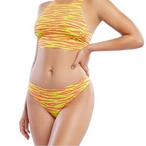 Savage x Fenty Neon Zebra Print High Neck Bralette